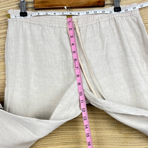 JOSEPH Nude Linen Pull Up Drawstring Relax Lounge Resort Pyjama Pants Sz US 10 - Picture 9 of 13